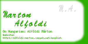 marton alfoldi business card